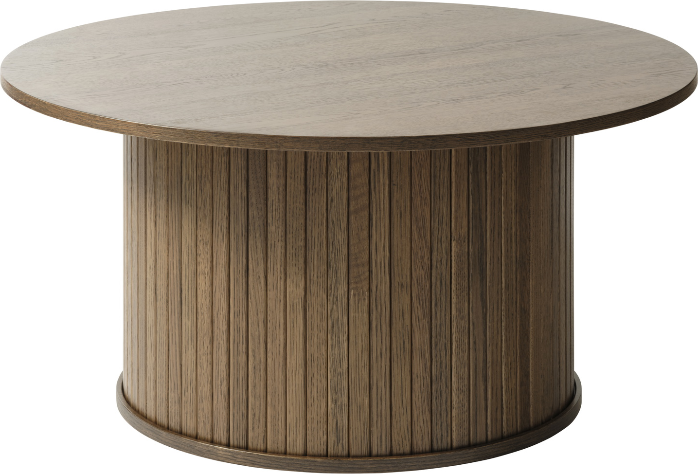 Sofabord Nordique Design Nola ø90 H45 Cm Sand Mørk Natur Mdf Med Egetræsfiner Røget Eg-look Fsc Mix 70