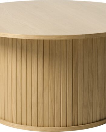 Sofabord Nordique Design Nola ø90   H45 Cm Mdf Med Egetræsfiner  Natur