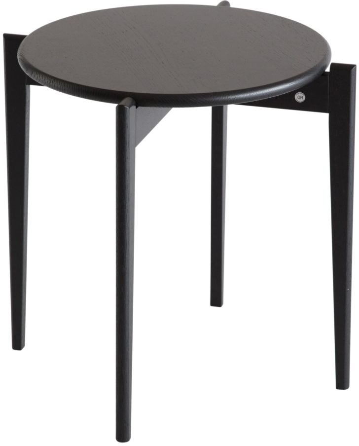Sofabord Oscarssons Möbel Tilia   Rundt Kaffebord   Massivt Sortbejdset Egetræ ø51   H48 Cm