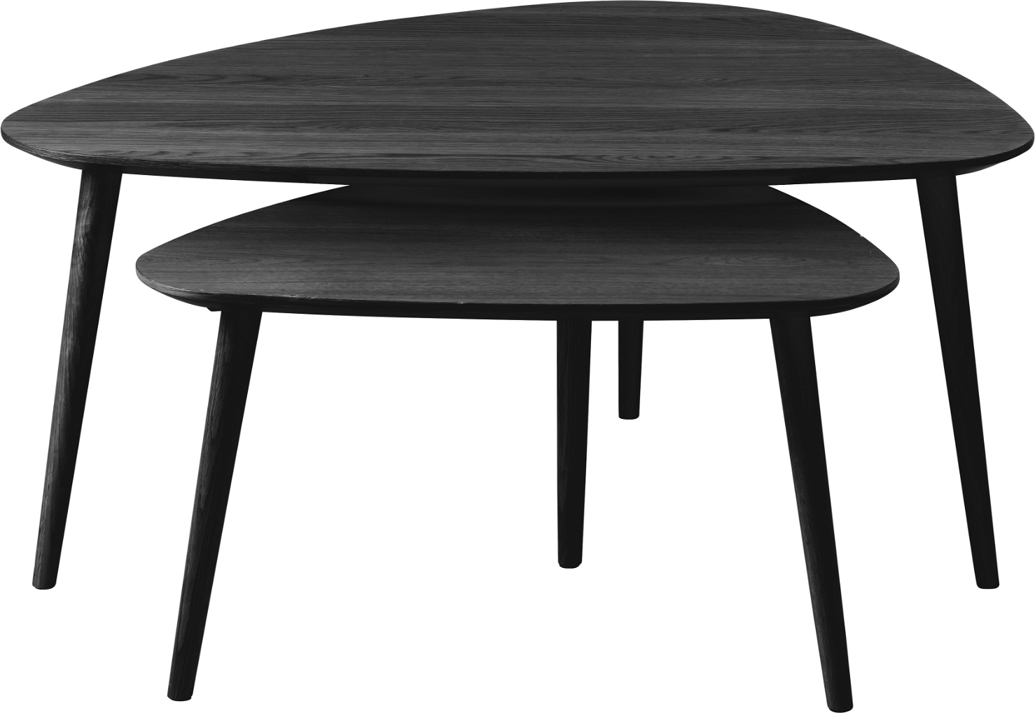 Sofabordssæt Nordique Design Adda Trekantede Borde   Sort Mdf Og Egetræ