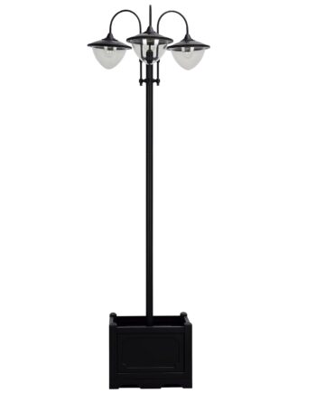 Solcelledrevet Lanternegulvlampe Lavet Af Metal  Havelanterne Med Lysstyring  189 Cm Høj  Lanterne Udendørslampe  Vandtæt Ip44 Med Urtepottefod Til Havebalkondekoration  Sort