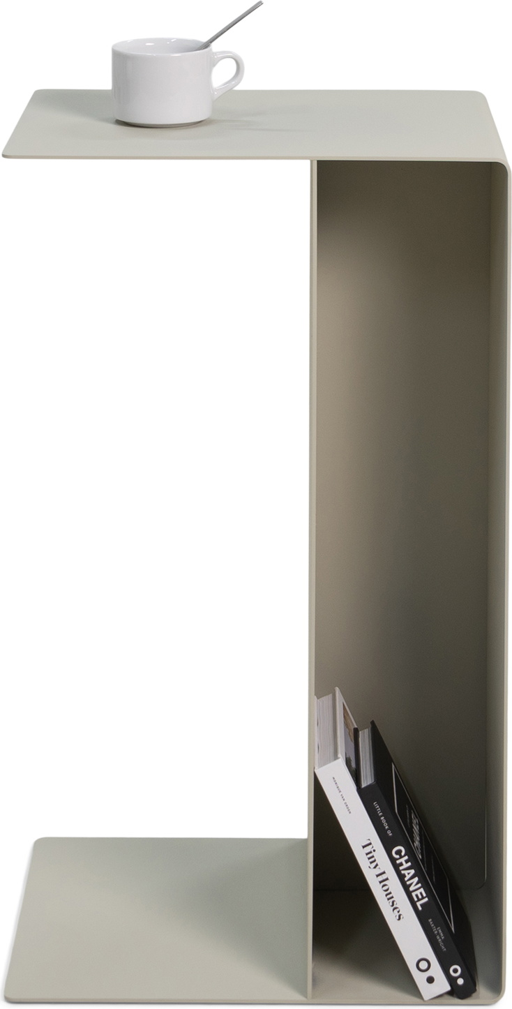 Spinder Design Slide Udendørs Sidebord Sand Stål Med Hylde H68 B30 D40 Cm
