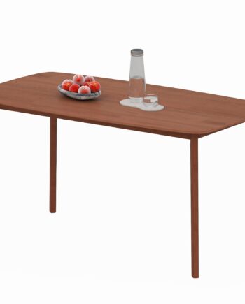 Spisebord  Landlig Stil  Lakeret Overflade  Træ  150   80 Cm  Brun