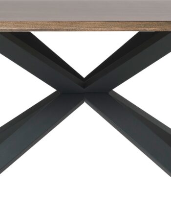 Spisebord Nordique Design Arno H75   180   90 Cm Mdf Med Egetræsfiner Og Metal  Mørk Natur Sort