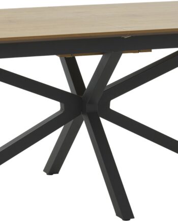 Spisebord Nordique Design Cesura Udtrækkeligt 160 200x90 Cm Natur Sort Melaminbelagt Mdf   Metal Stjerneben Fsc Mix 70
