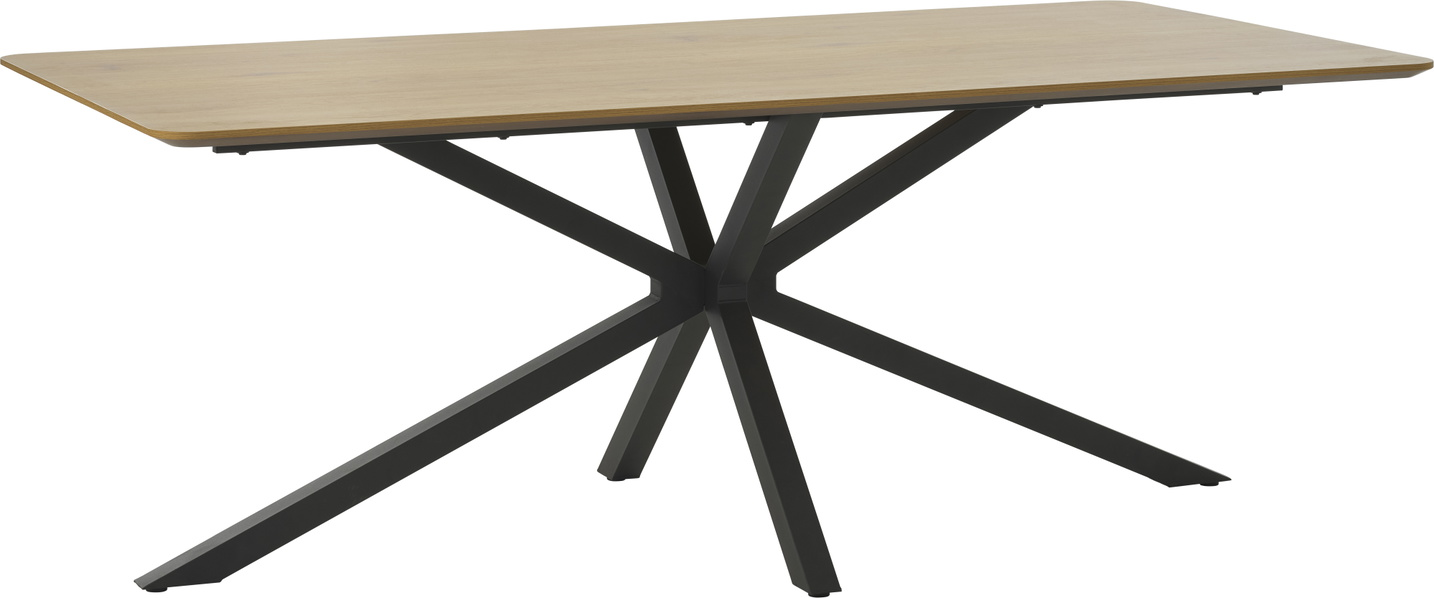 Spisebord Nordique Design Cesura 200x100 Cm H75 Mdf Bordplade Metal Stel Natur Sort