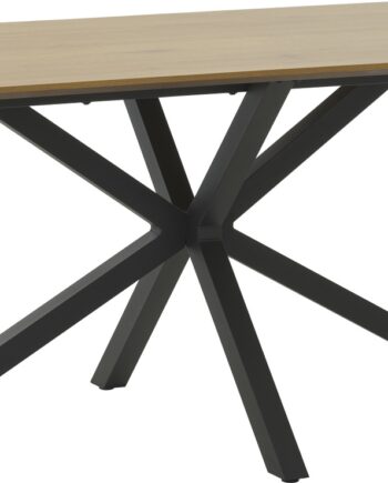 Spisebord Nordique Design Cesura 160x90 Cm  Mdf Bordplade  Metalben   Ramme  Natur Sort