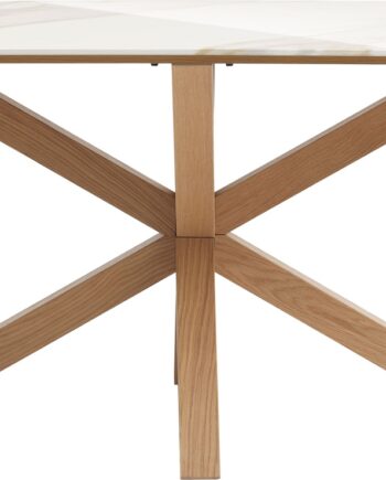 Spisebord Nordique Design Ravello 160x90 Cm H75   Lysgrå Natur Keramik Bordplade Træstel