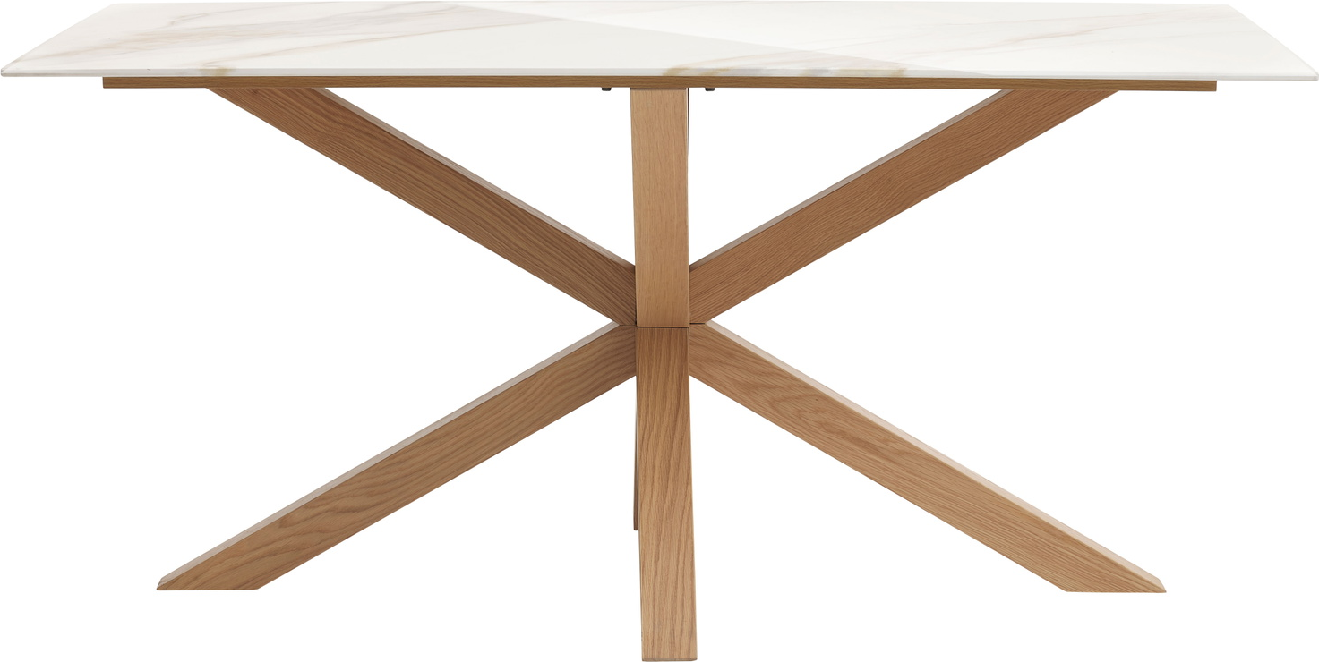 Spisebord Nordique Design Ravello 160x90 Cm H75 Lysgrå Natur Keramik Bordplade Træstel