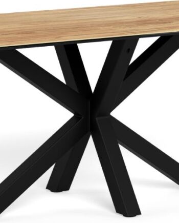 Spisebord Signature Solenne 160ã 90 Cm  Keramisk Vild Eg-look Bordplade  Mat Sort Stålstel