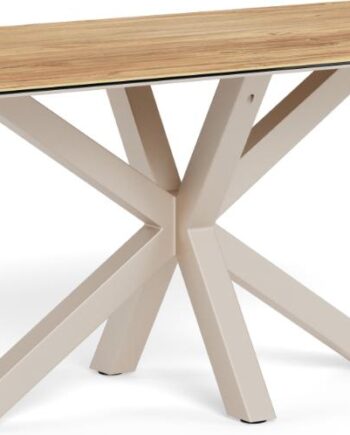 Spisebord Signature Solenne 160x90 Cm  Keramisk Vild-eg-look Bordplade  Gråt Pulverlakeret Stålstel