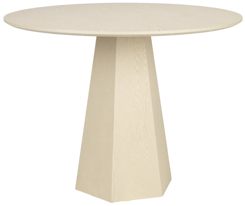 Spisebord Zuiver Pilar Rund ø100   H76 Cm Perlemor Askefiner   Asketræ
