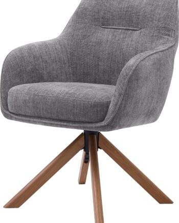 Spisebordsstol Med Armlæn Nordique Design Avola  Mørkegrå Natur  100  Polyester  H86ã B57ã D65 Cm