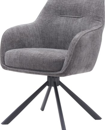 Spisebordsstol Med Armlæn Nordique Design Avola Mørkegrå Sort 100  Polyester H89xb59xd65 Cm
