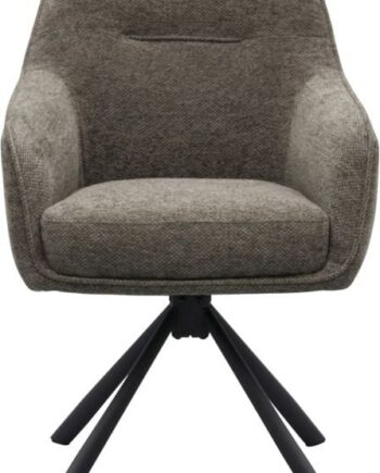 Spisebordsstol Med Armlæn Nordique Design Avola Mørkegrå Sort  Stel   Stål  Polstret   100  Polyester  H87ã B59ã D65 Cm