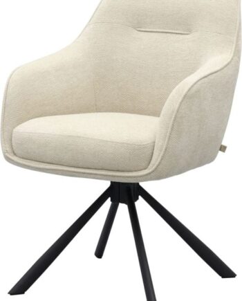 Spisebordsstol Med Armlæn Nordique Design Avola  Polstret Sand 100  Polyester H89ã B59ã D65 Cm
