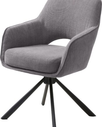 Spisebordsstol Med Armlæn Nordique Design Cowley Select  Mørkegrå Sort 100  Polyester H85 5xb59xd65 Cm
