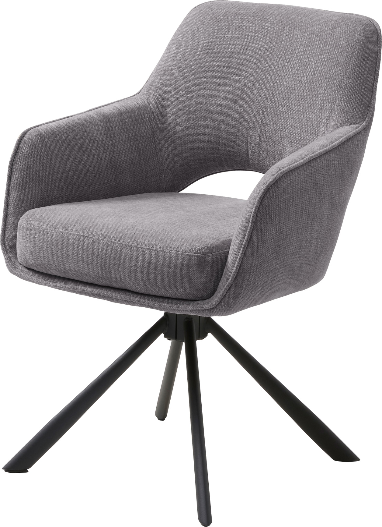 Spisebordsstol Med Armlæn Nordique Design Cowley Select Mørkegrå Sort 100 Polyester H85 5xb59xd65 Cm