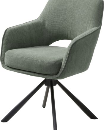 Spisebordsstol Med Armlæn Nordique Design Cowley Select Polstret 100  Polyester Sort Grøn