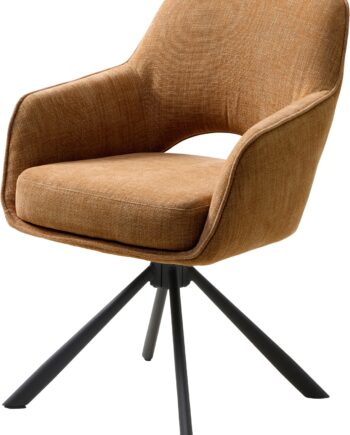 Spisebordsstol Med Armlæn Nordique Design Cowley Select  Sort Rust  Polstret 100  Polyester  H85     B59   D65 Cm