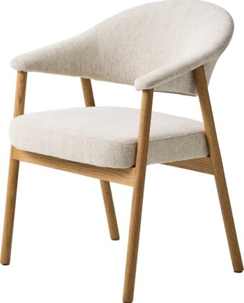 Spisebordsstol Med Armlæn Nordique Design Elk Polstret Med 100  Polyester Beige Natur H81ã B63ã D63 Cm