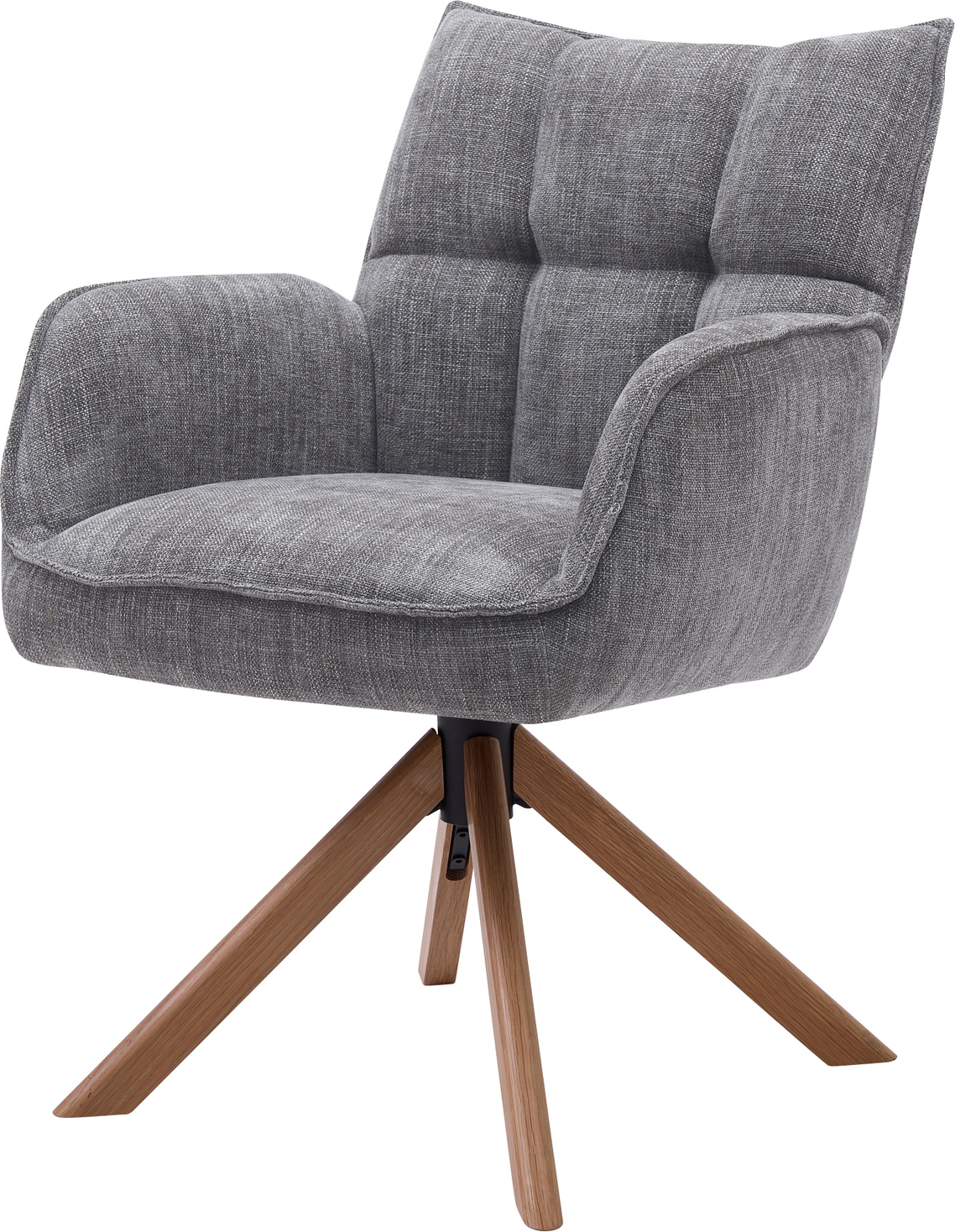 Spisebordsstol Med Armlæn Nordique Design Marilla Mørkegrå Natur Rødeg Stel Polstret Sæde 100 Polyester H86ã B59ã D65 Cm