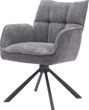 Spisebordsstol Med Armlæn Nordique Design Marilla   Mørkegrå Polstret   100  Polyester  H88ã B59ã D65 Cm