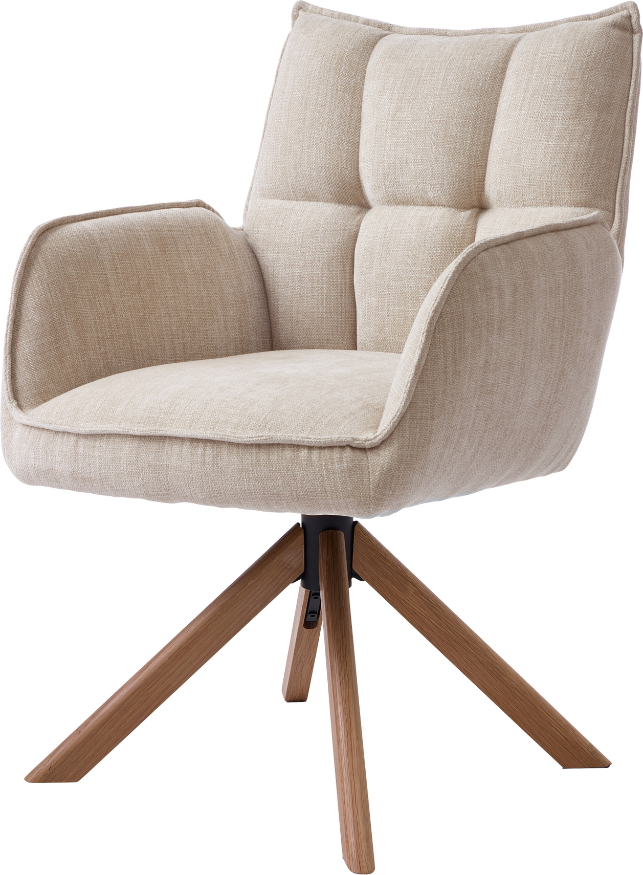 Spisebordsstol Med Armlæn Nordique Design Marilla Polstret 100 Polyester Beige Natur Ben Rødeg