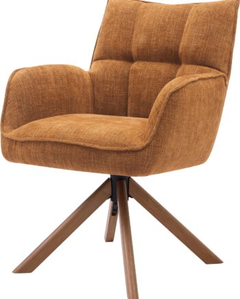 Spisebordsstol Med Armlæn Nordique Design Marilla Polstret 100  Polyester Natur Rust Rødegben H86ã B59ã D65 Cm