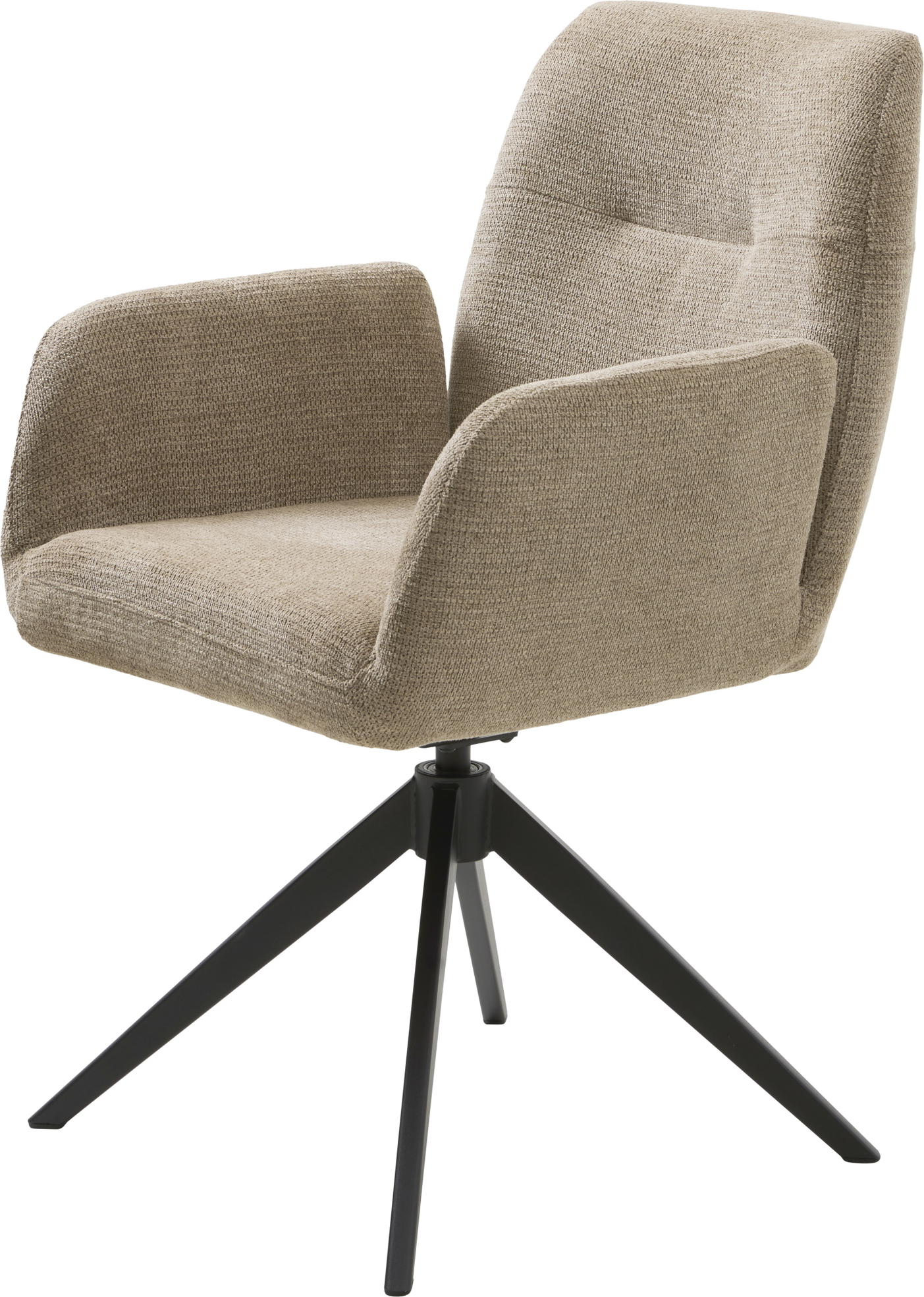 Spisebordsstol Med Armlæn Nordique Design Roxana Select Beige Sort Polstret 90 Polyester 10 Nylon H88xb57 5xd62 Cm
