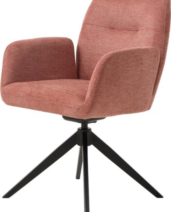 Spisebordsstol Med Armlæn Nordique Design Roxana Select   Stål Stel  100  Polyester  Sort Rosa  H88ã B57 5ã D62 Cm