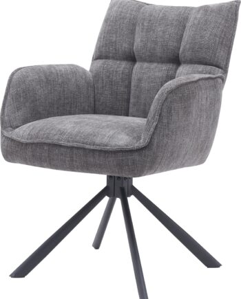 Spisebordsstol Med Armlæn Nordique Design Select Moon Granit 360 Drejestol   Stof
