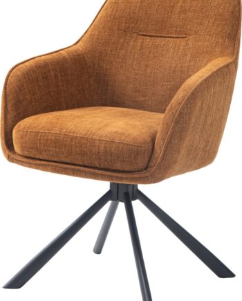 Spisebordsstol Med Armlæn Nordique Design Select Variant Fun Rust   360 Drejelig Chenille Polyester