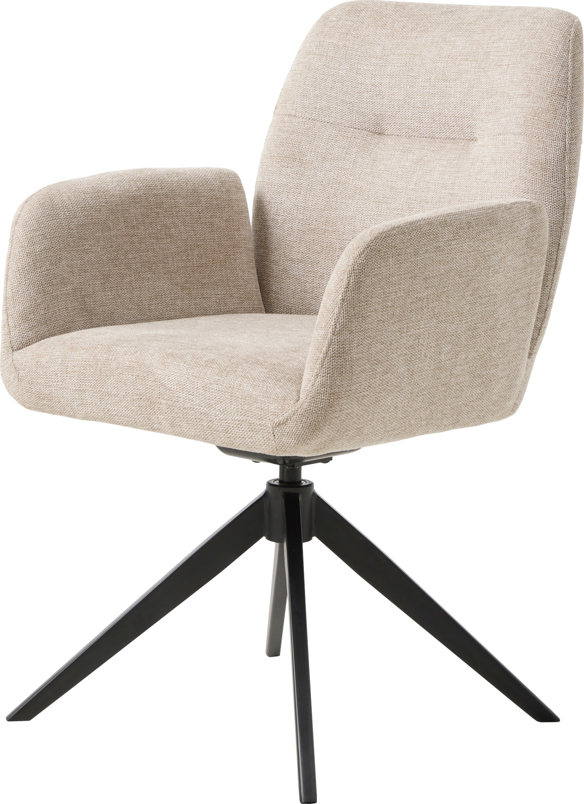 Spisebordsstol Nordique Design Roxana Select Med Armlæn Stål 100 Polyester Sand Sort H88xb57 5xd62 Cm