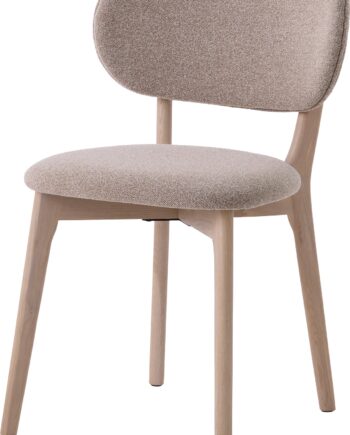 Spisebordsstol Nordique Design Stilo  Egetræstel  100  Polyester Polstring  Natur Hvid  H80ã B49ã D54