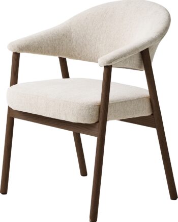 Spisebordsstol Spisestol Med Armlæn Nordique Design Elk Lysgrå Mørk Natur 100  Polyester