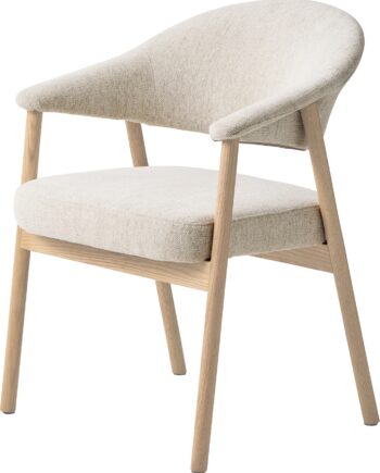 Spisebordsstol Spisestuestol Med Armlæn Nordique Design Elk  100  Polyester  Sand Lys Natur  H81xb63xd63 Cm