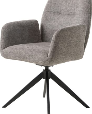 Spisebordsstol Spisestuestol Med Armlæn Nordique Design Roxana Select Grå Sort  Stålben  Polstret 100  Polyester