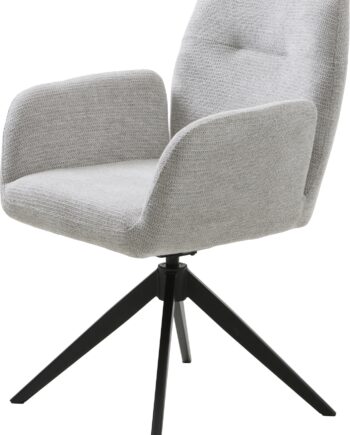 Spisebordsstol Spisestuestol Med Armlæn Nordique Design Roxana Select  Lysgrå Sort  Polstret 90  Polyester 10  Nylon