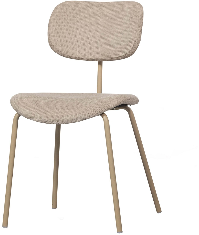 Spisebordsstol Woood Exclusive Link Sandfarvet Med Slanke Metalben Og Ella-stof H78ã B45ã L54 Cm
