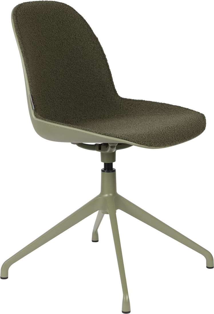Spisebordsstol Zuiver Albert Askegrå Polstret Stof Med Aluminium Stel Drejelig H83 6xb45xl52 Cm