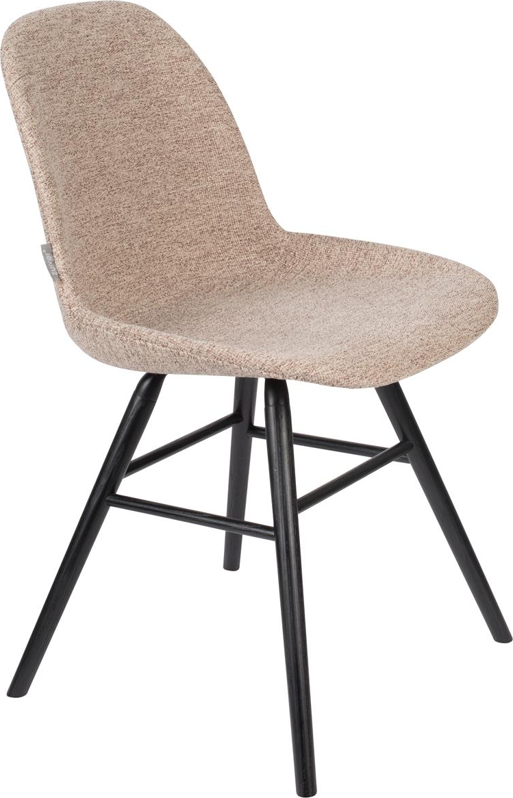 Spisebordsstol Zuiver Albert Beige Polstret Polyester Sort Alum Asketræ Bund