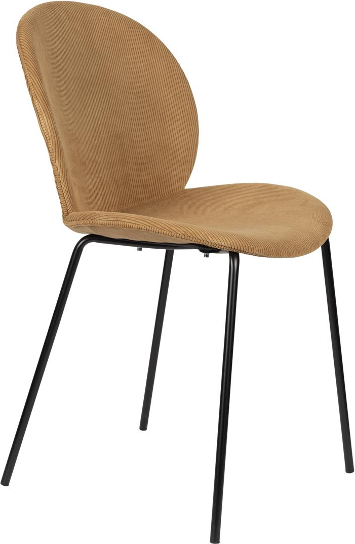 Spisebordsstol Zuiver Bonnet Nougat Polstret Stof Metalstel