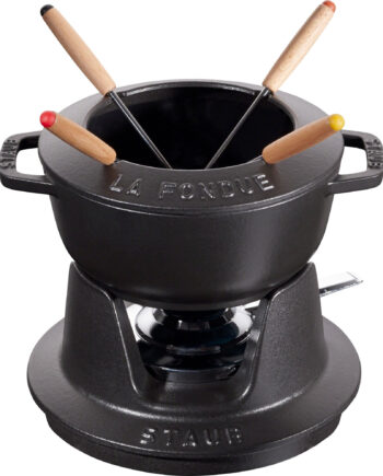 Staub Fonduesæt 16 Cm Sort Med Blank Inderside