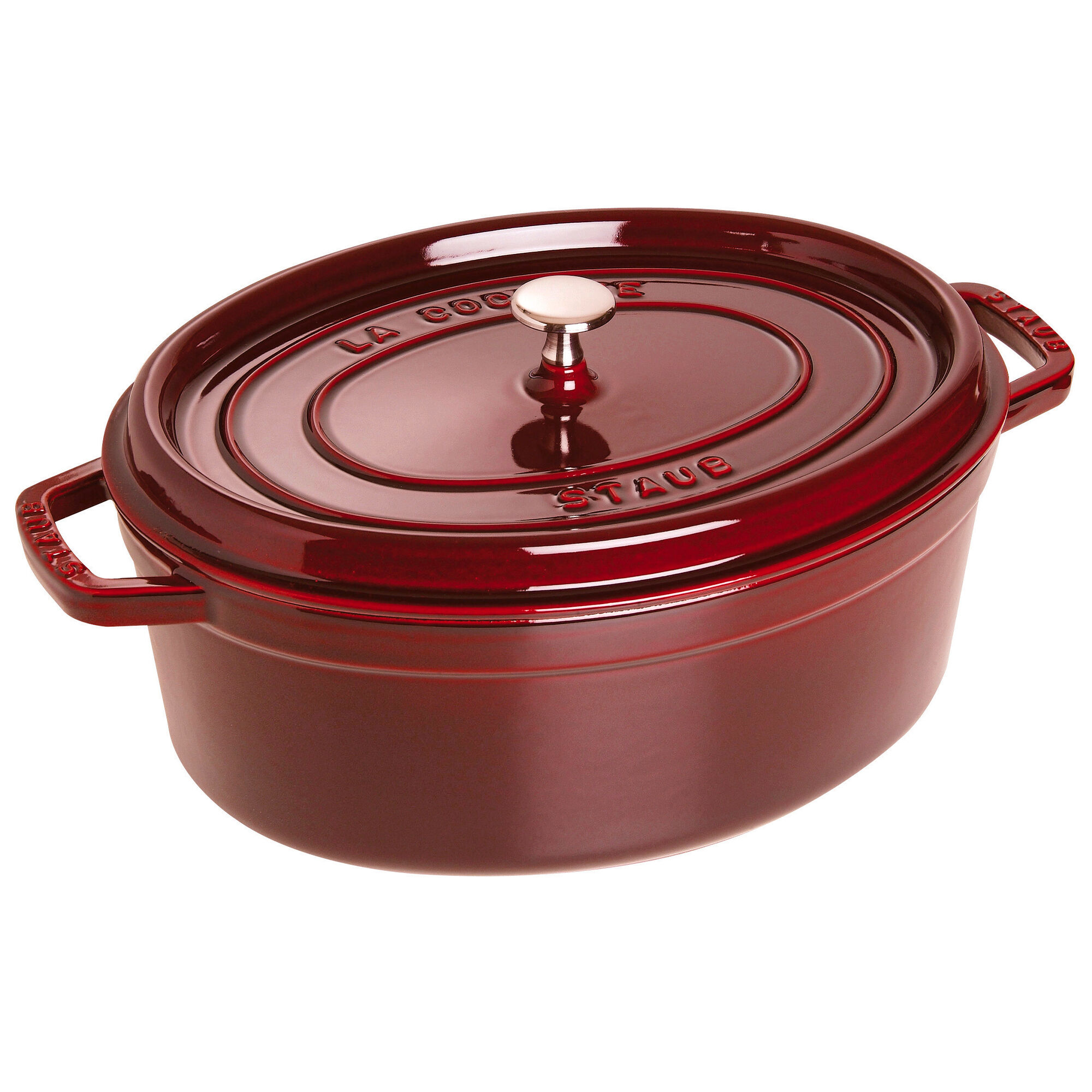 Staub La Cocotte Oval Støbejernsgryde 31 Cm       Liter  Grenadinrød
