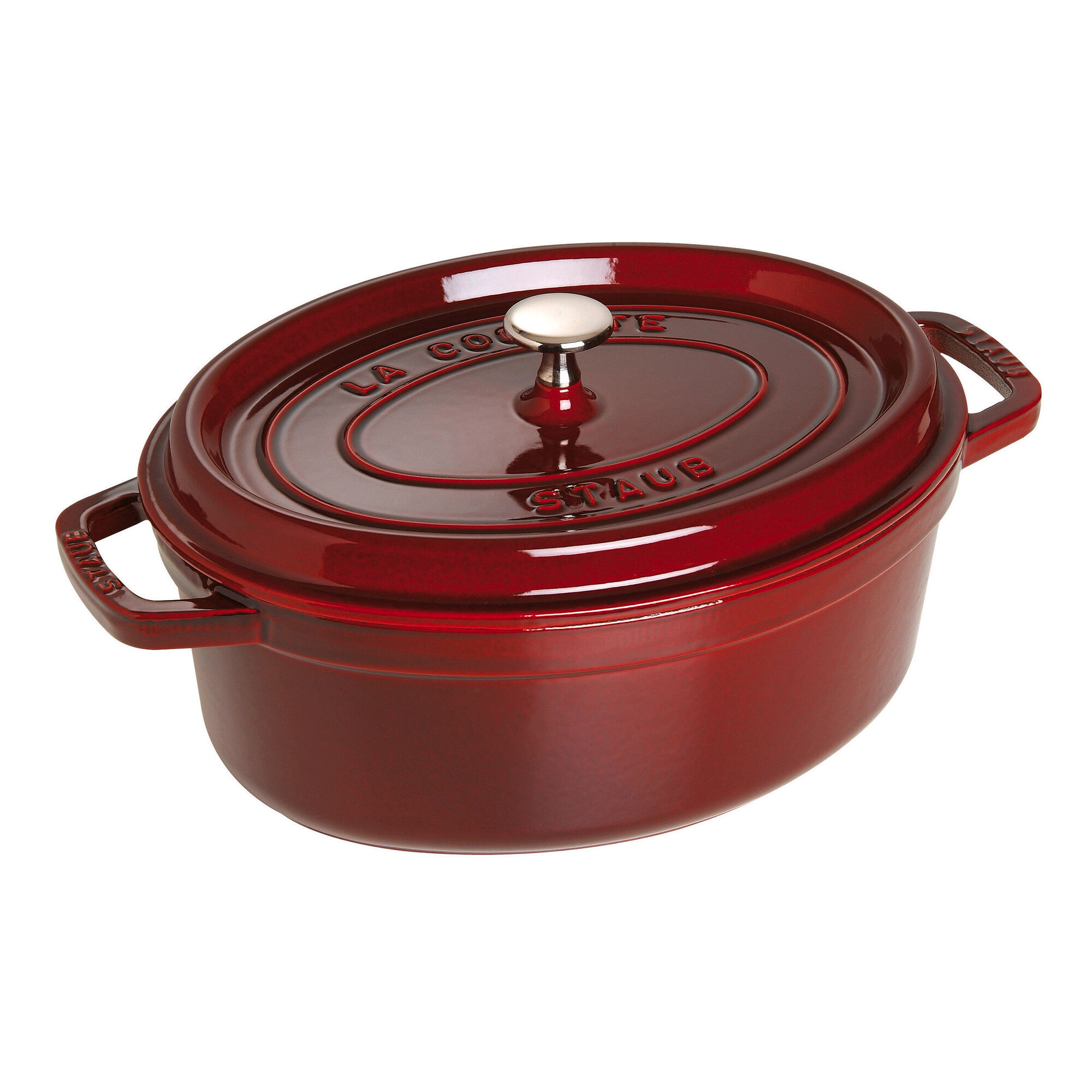 Staub La Cocotte Oval Støbejernsgryde 29 Cm       Liter  Grenadinrød
