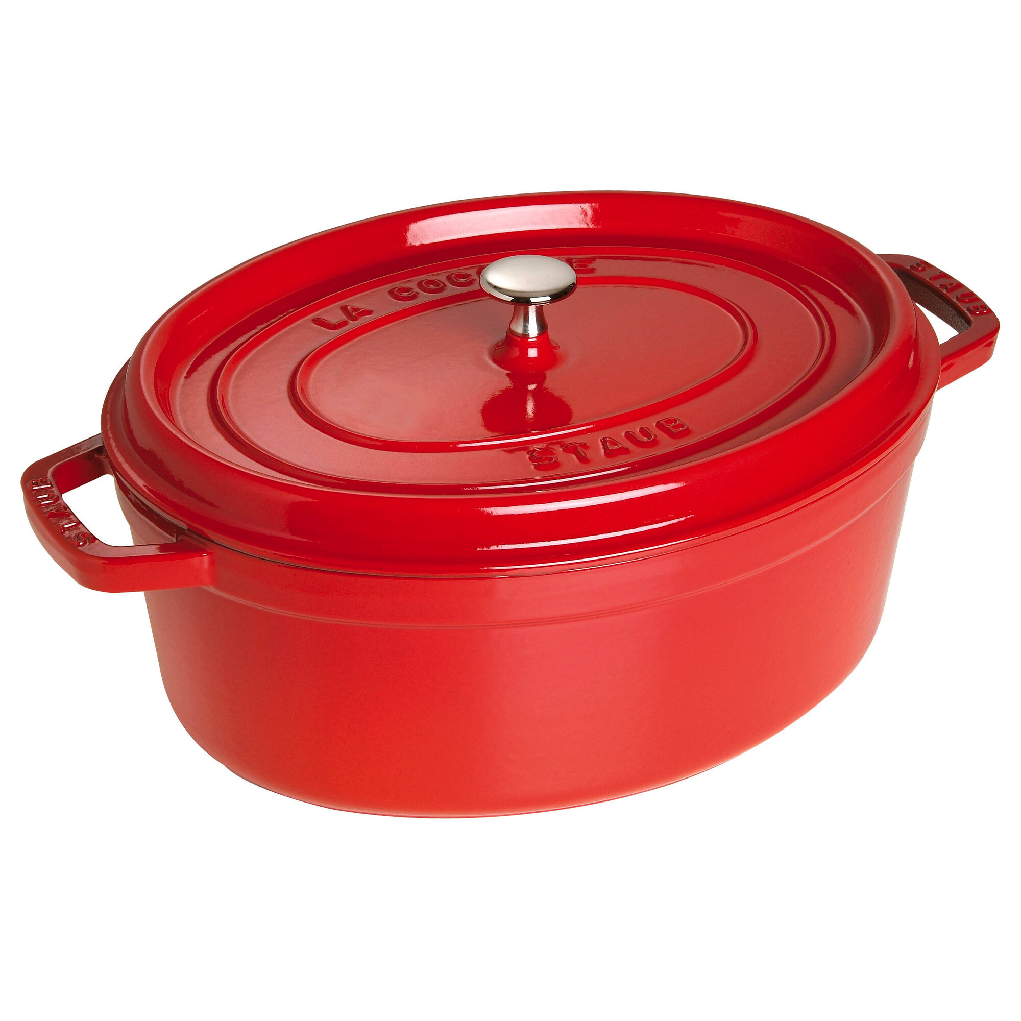 Staub La Cocotte Oval Støbejernsgryde 31 Cm       Liter  Kirsebærrød
