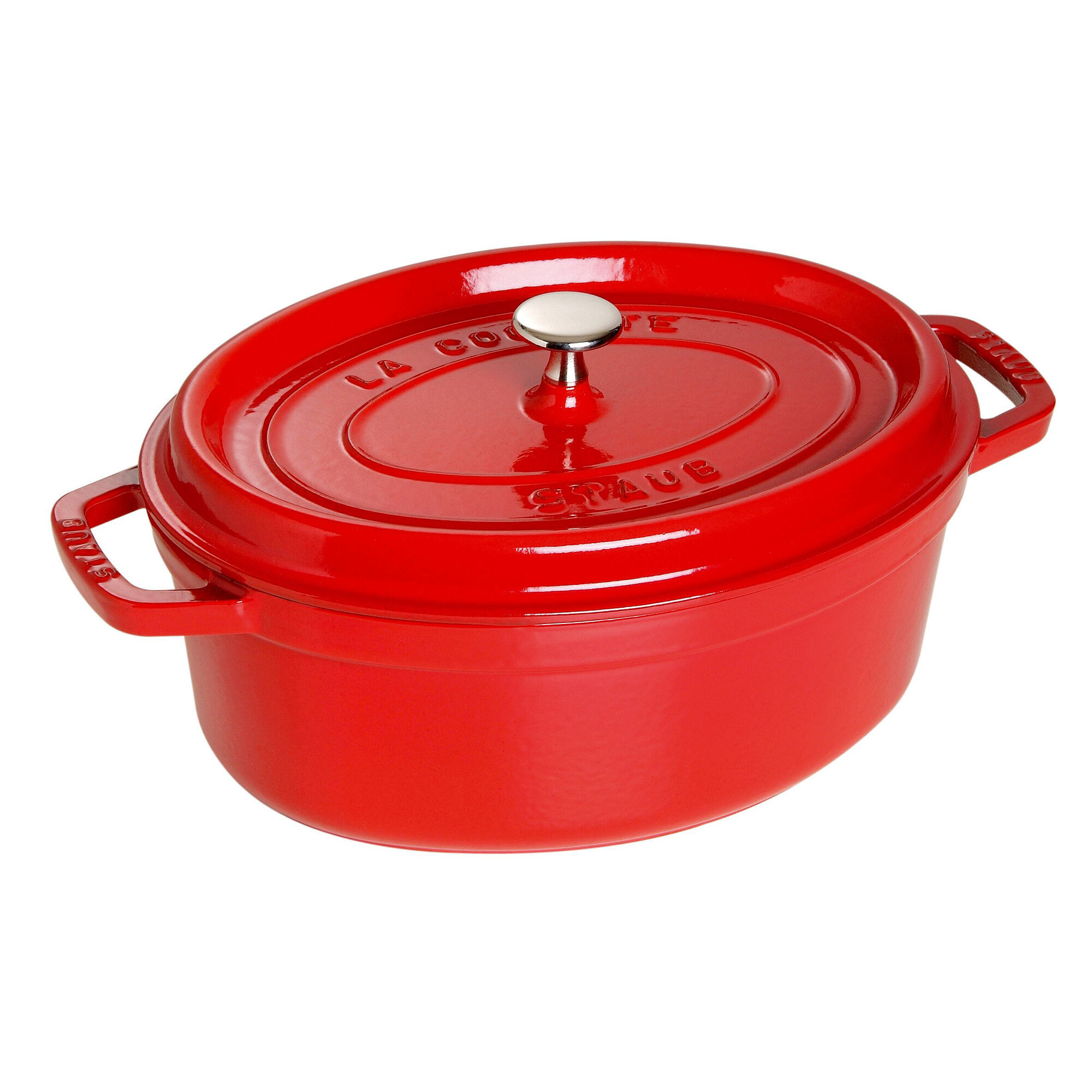 Staub La Cocotte Oval Støbejernsgryde 29 Cm       Liter  Kirsebærrød