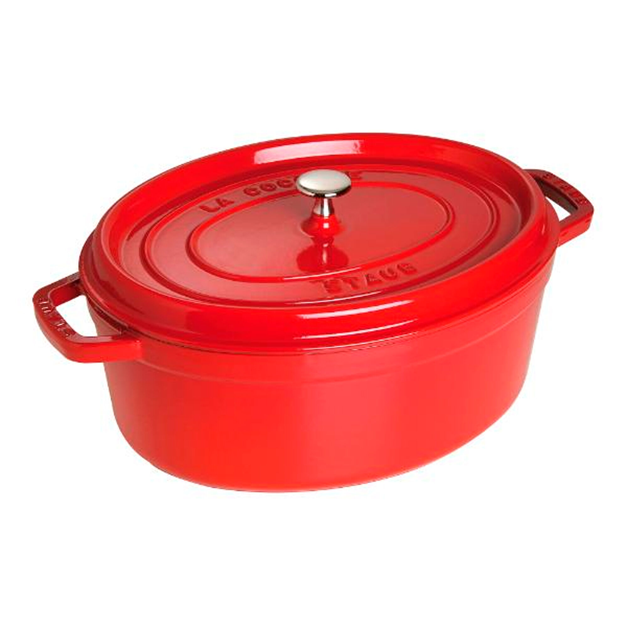 Staub La Cocotte Oval Støbejernsgryde 33 Cm       Liter  Kirsebærrød