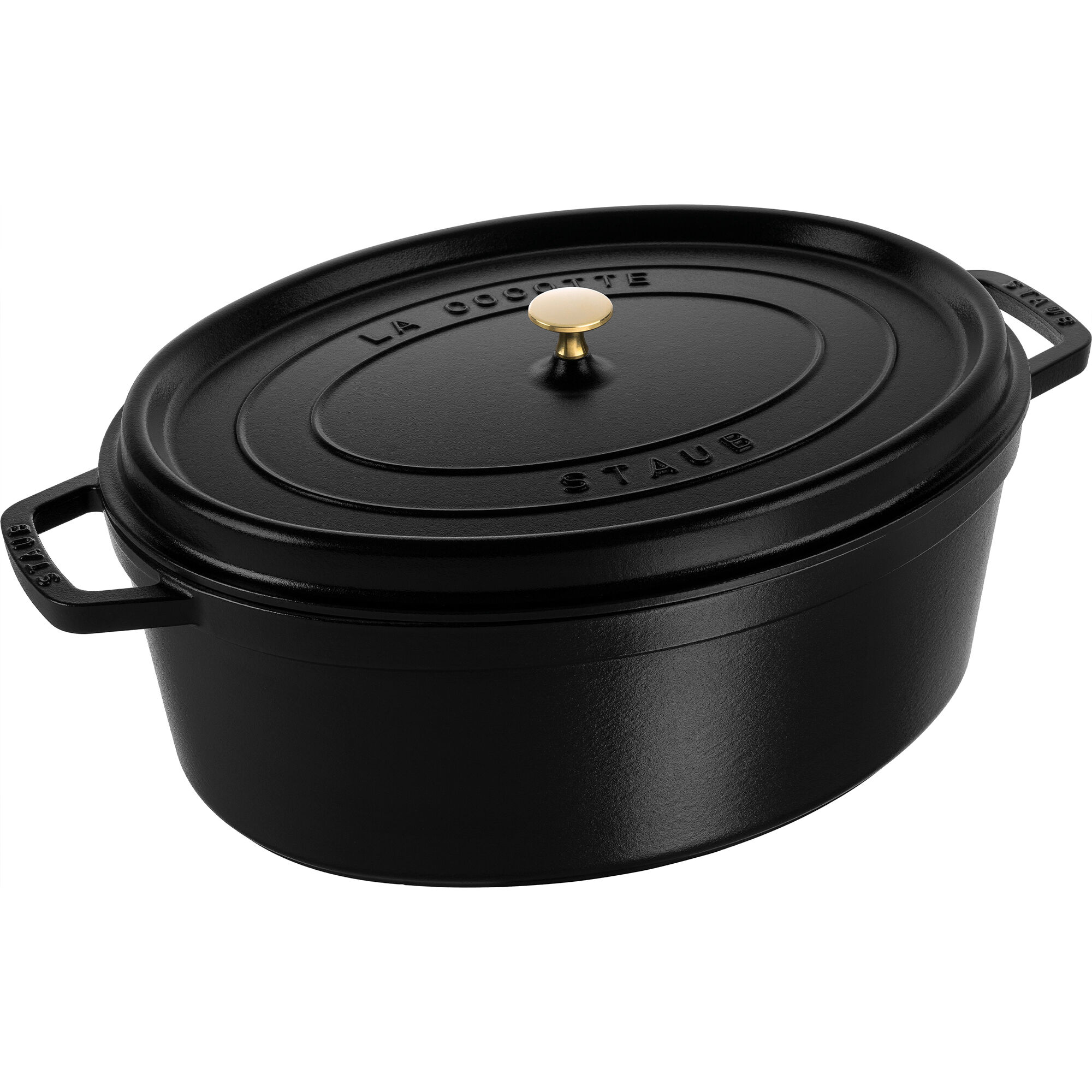 Staub La Cocotte Oval Støbejernsgryde 41 Cm   12 Liter  Sort